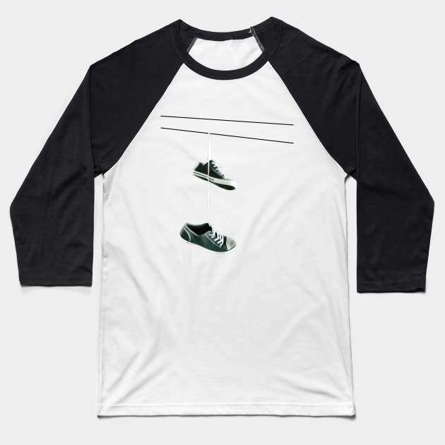 Shoes on a Wire Baseball T-Shirt by AKdesign